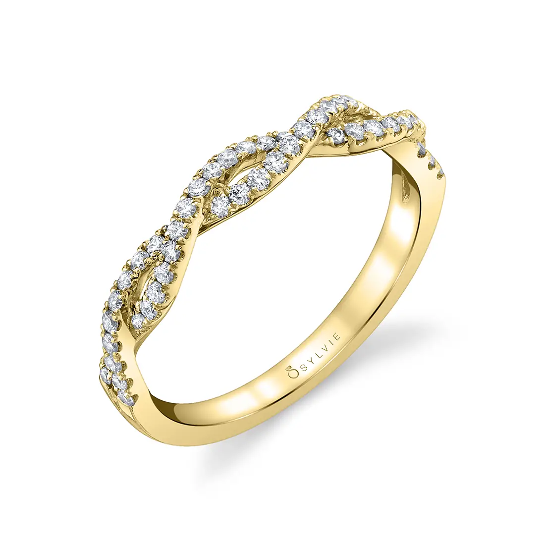 Round Cut Spiral Wedding Band - Maeve