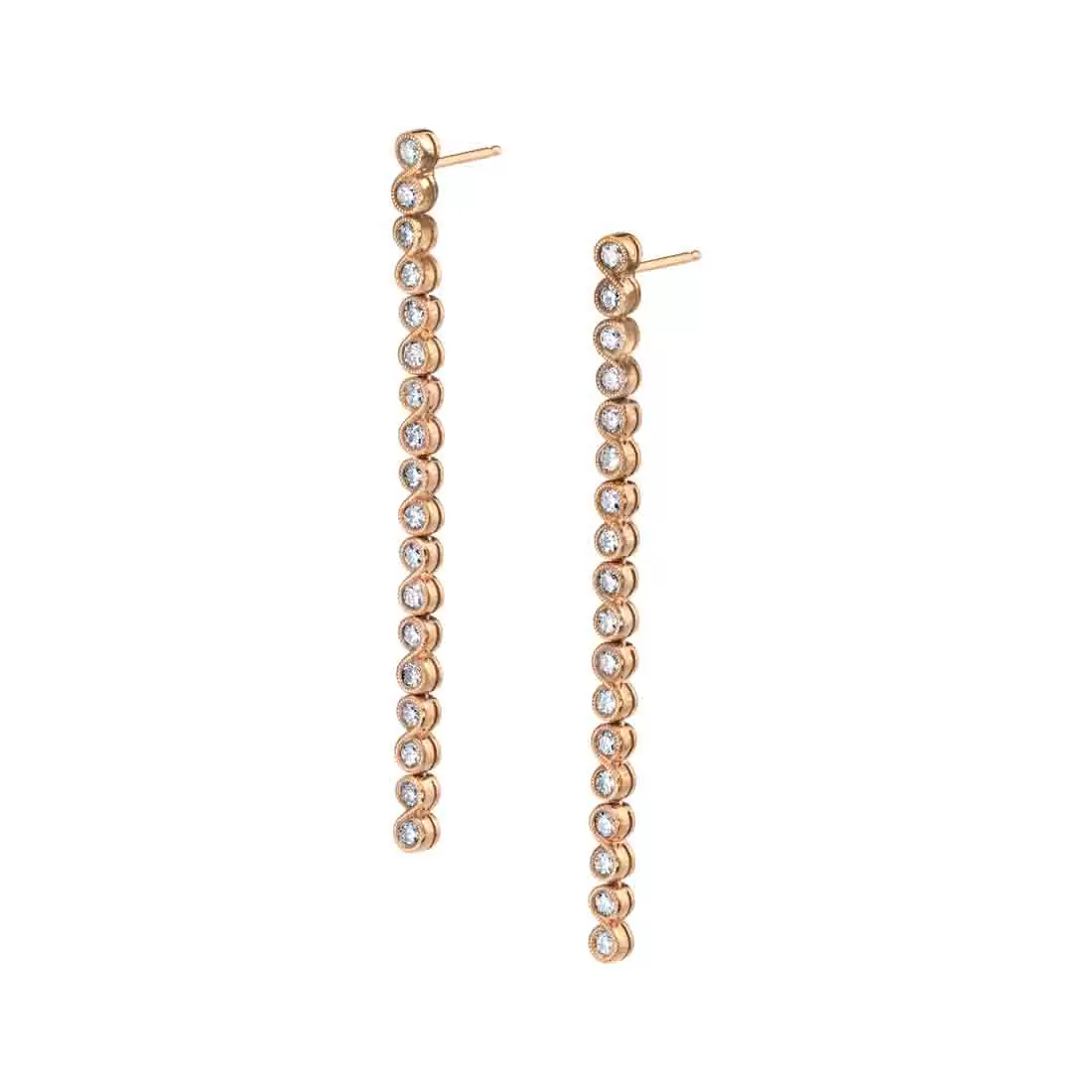 White Gold Modern Diamond Drop Earrings