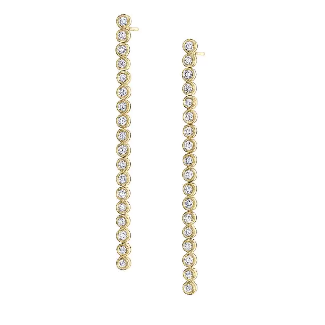 White Gold Modern Diamond Drop Earrings