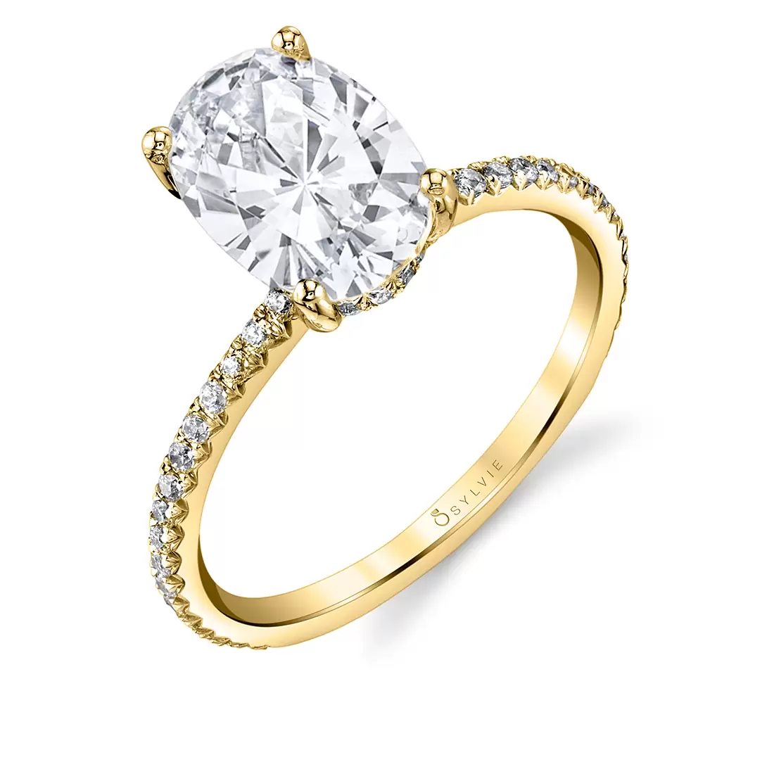 yellow gold oval cut classic engagement ring
