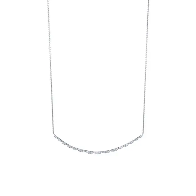 Vintage Inspired Scalloped Diamond Necklace PD826