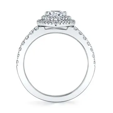 White Gold Pear Shaped Double Halo Engagement Ring - Claudia