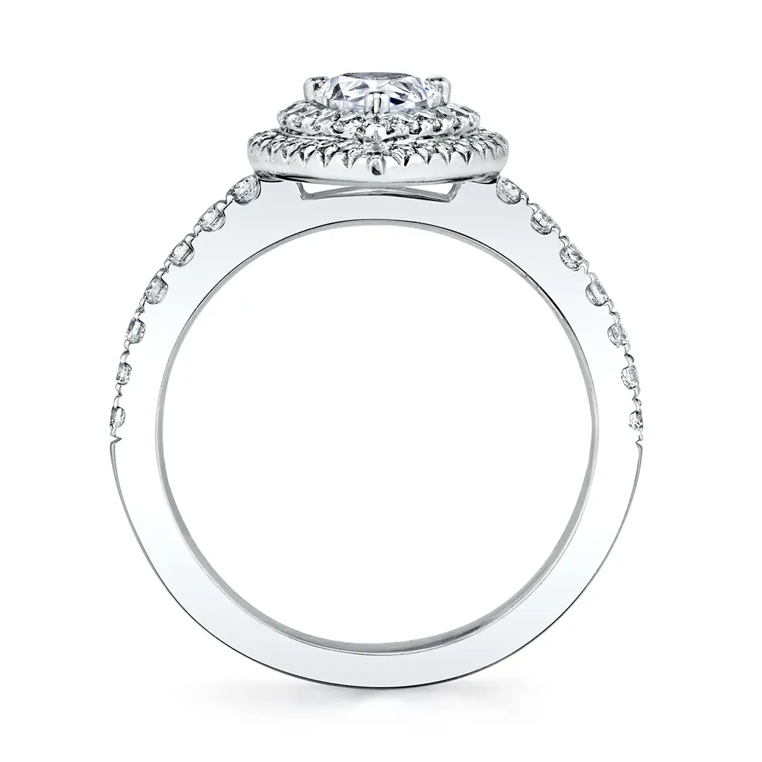 Double Halo Engagement Ring Profile