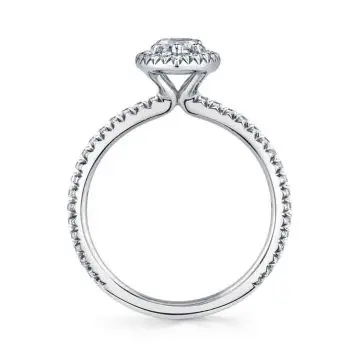 White Gold Marquise Cut Classic Halo Engagement Ring - Vivian