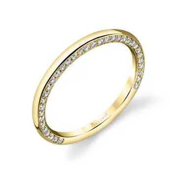 White Gold Modern Wedding Band - Messaline