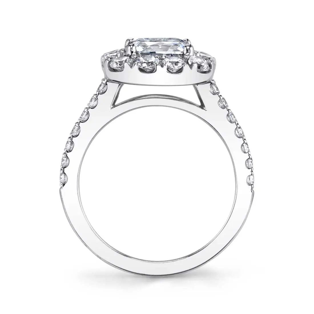 White Gold Cushion Cut Classic Halo Engagement Ring - Olivia