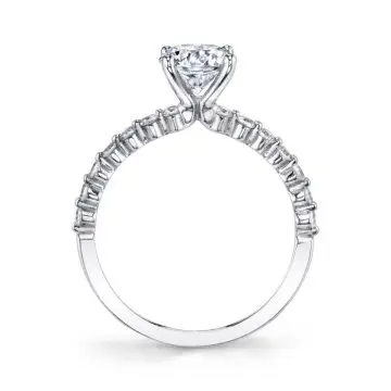 White Gold Pear Shaped Classic Engagement Ring - Athena