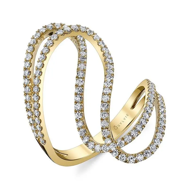 yellow gold free form fashion ring