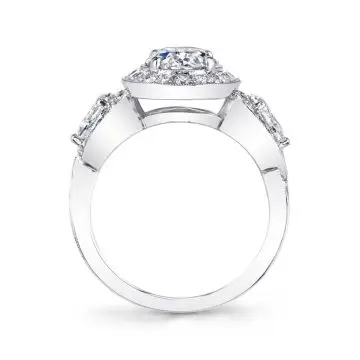White Gold Oval Cut Three Stone Engagement Ring - Zara