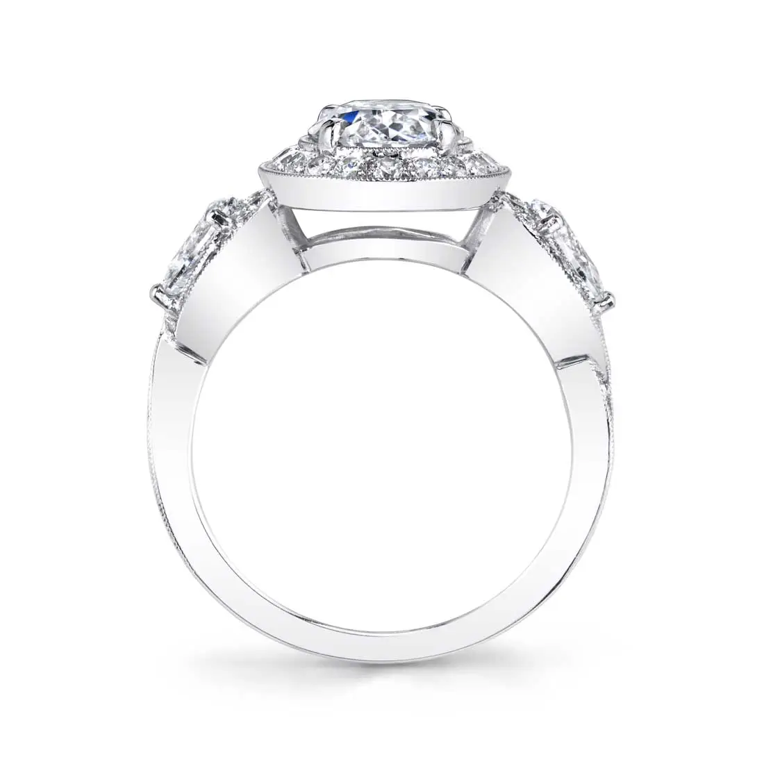 Oval Cut Three Stone Engagement Ring - Zara