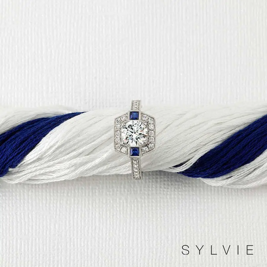 hexagon sapphire engagement rings