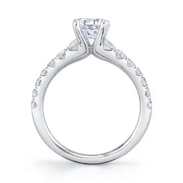 White Gold Pear Shaped Classic Engagement Ring - Veronique