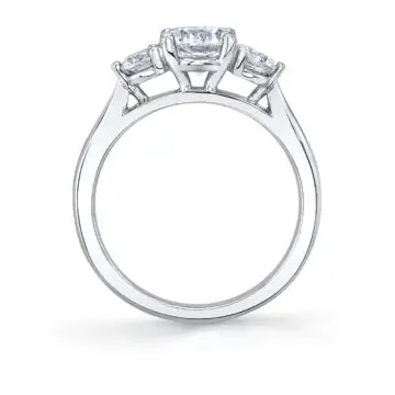 White Gold Oval Cut Three Stone Engagement Ring - Marcella