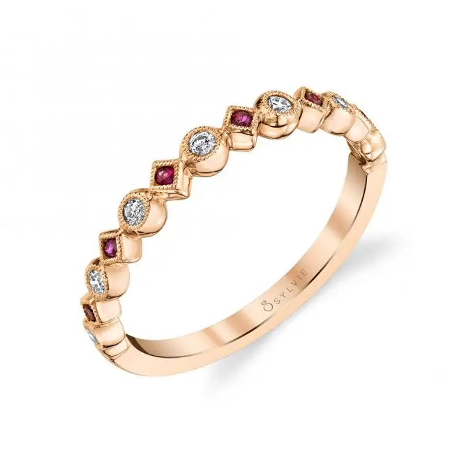 gemstone wedding band