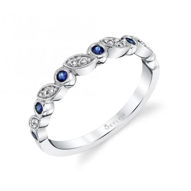 Blue Sapphire Gemstone Wedding Band