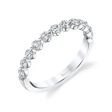 White Gold Stackable Wedding Band 0.56 CT