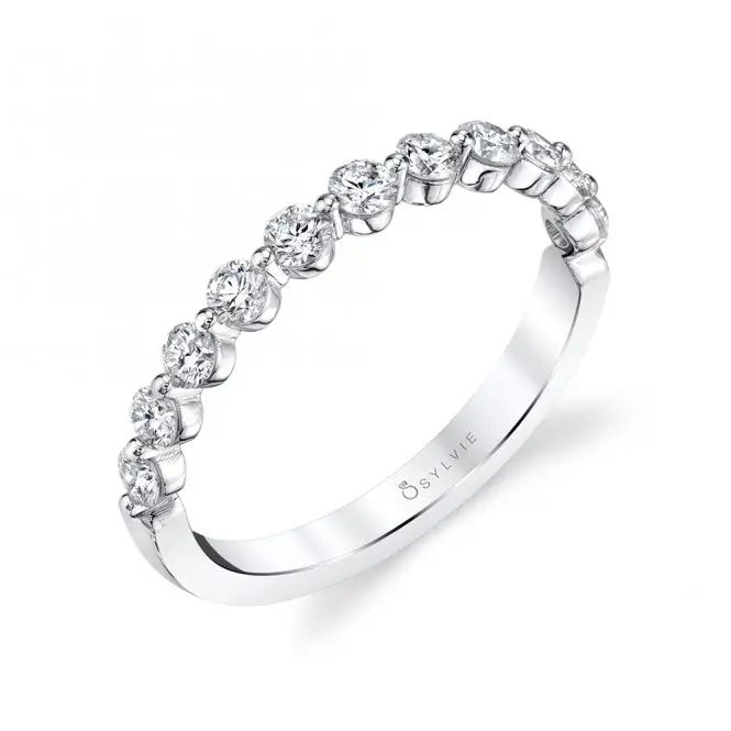 Profile Image of a Single Prong Engagement Ring in White Gold - Karol