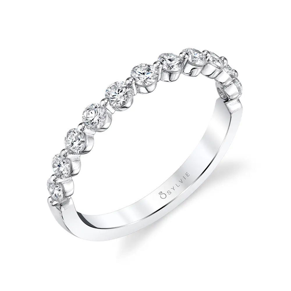 White Gold Stackable Wedding Band 0.56 CT