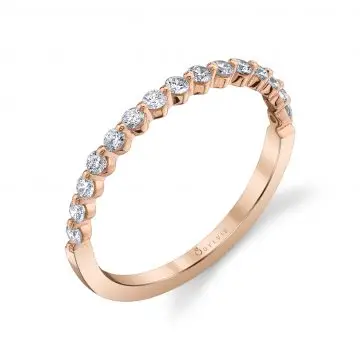 White Gold Stackable Wedding Band - Cerise