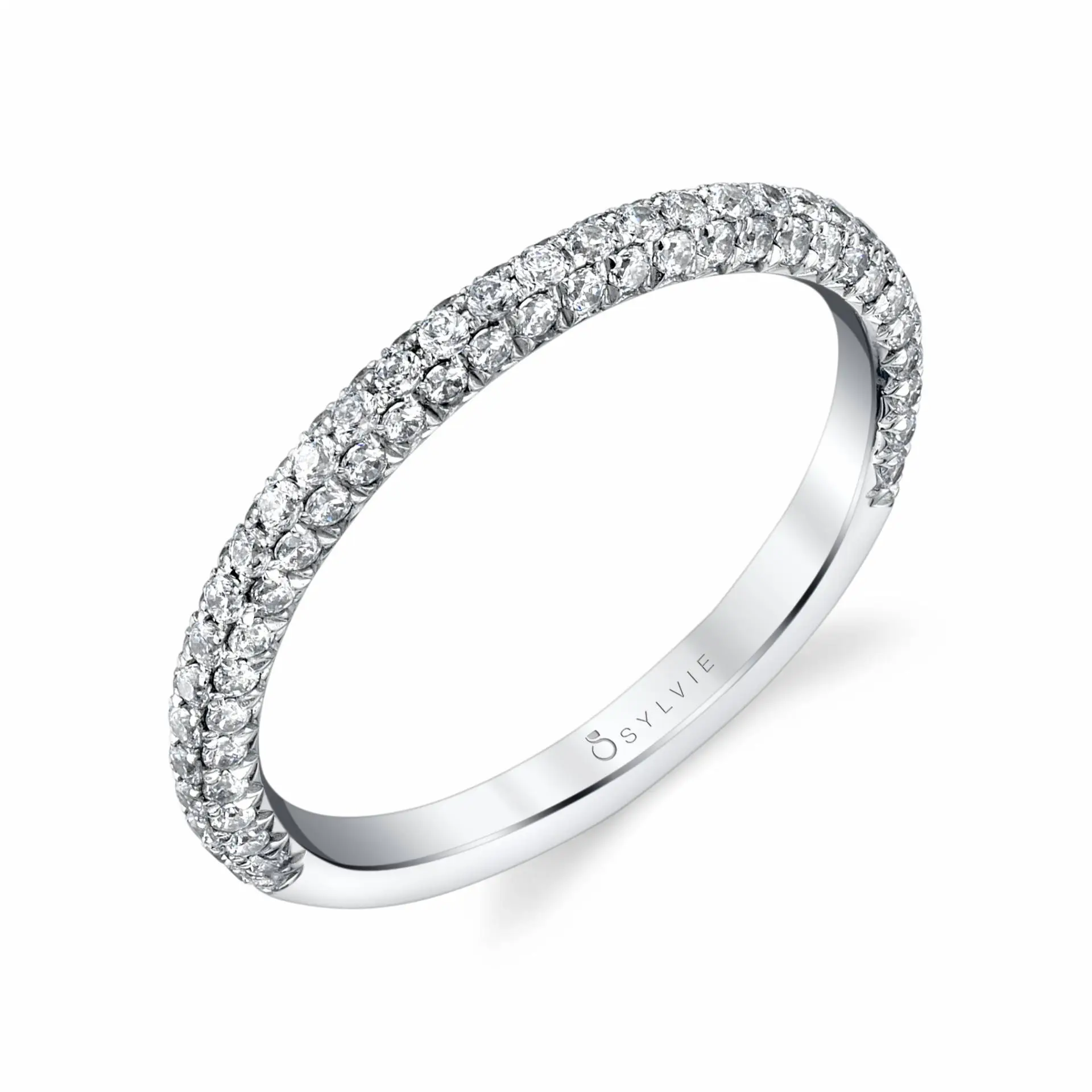 Pave diamond anniversary band cheap