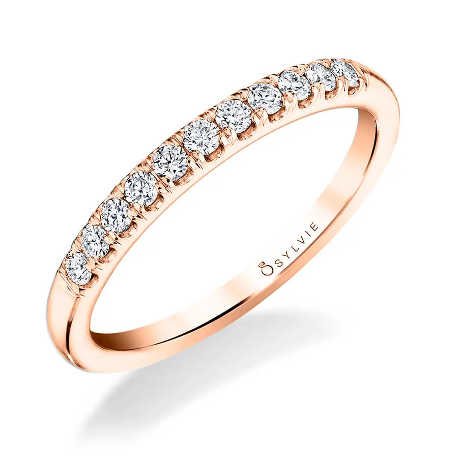 Classic Wedding Band with Shared Prongs