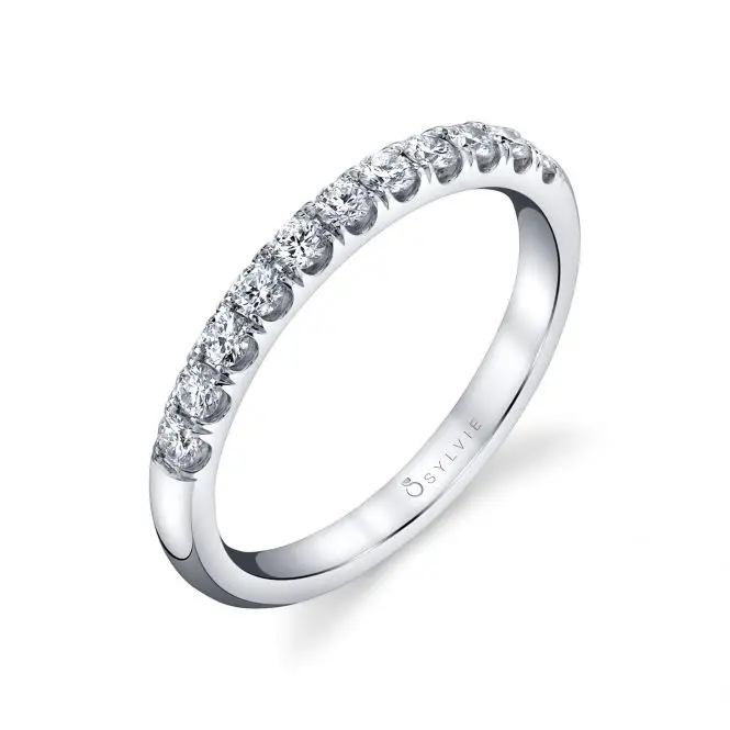 side view of a classic engagement ring with thick band