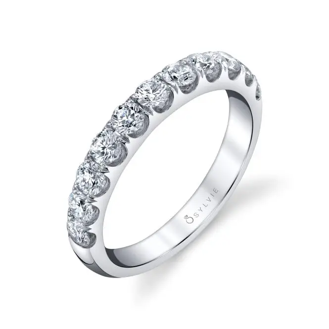 side view of a classic engagement ring with thick band