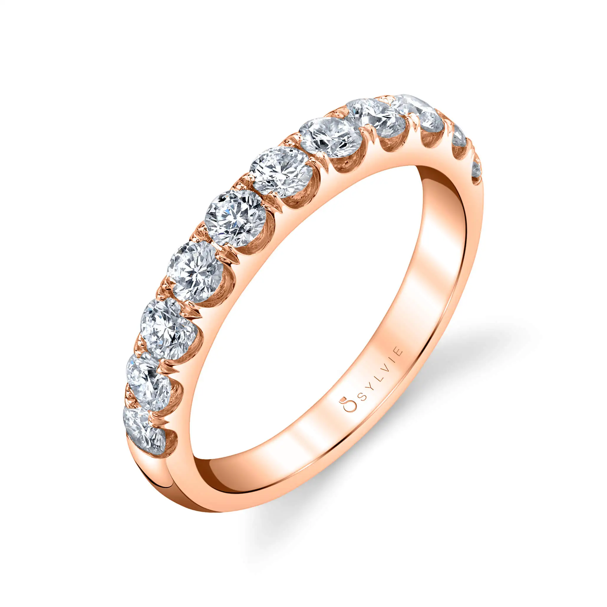 Classic Wedding Band with Shared Prongs