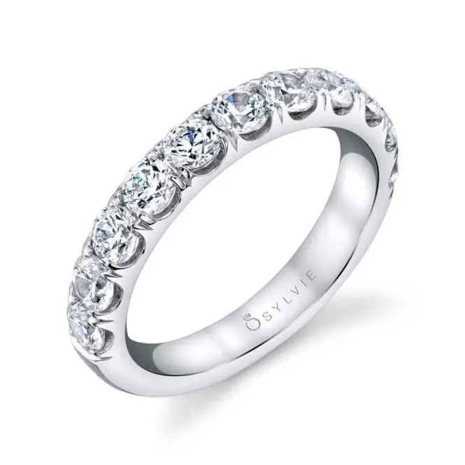 side view of a classic engagement ring with thick band