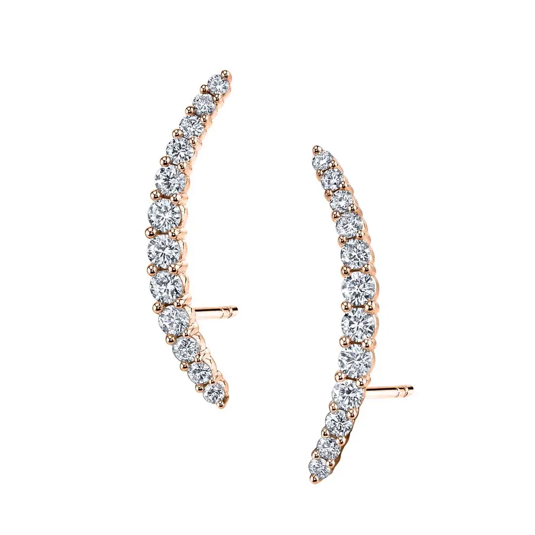 Curved Diamond Ear Climbers