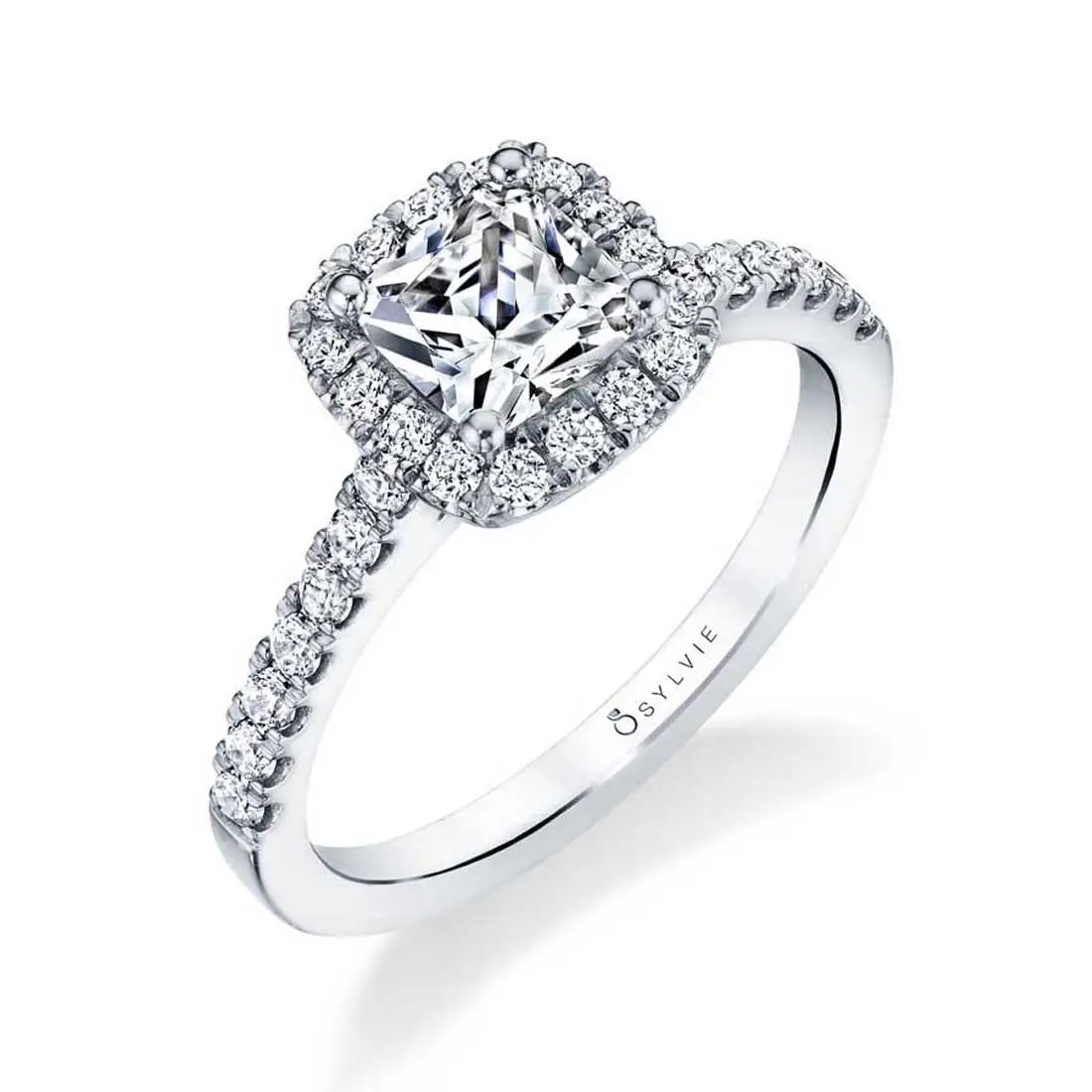 Cushion Cut Engagement Ring with Halo