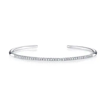 White Gold Open Diamond Bangle