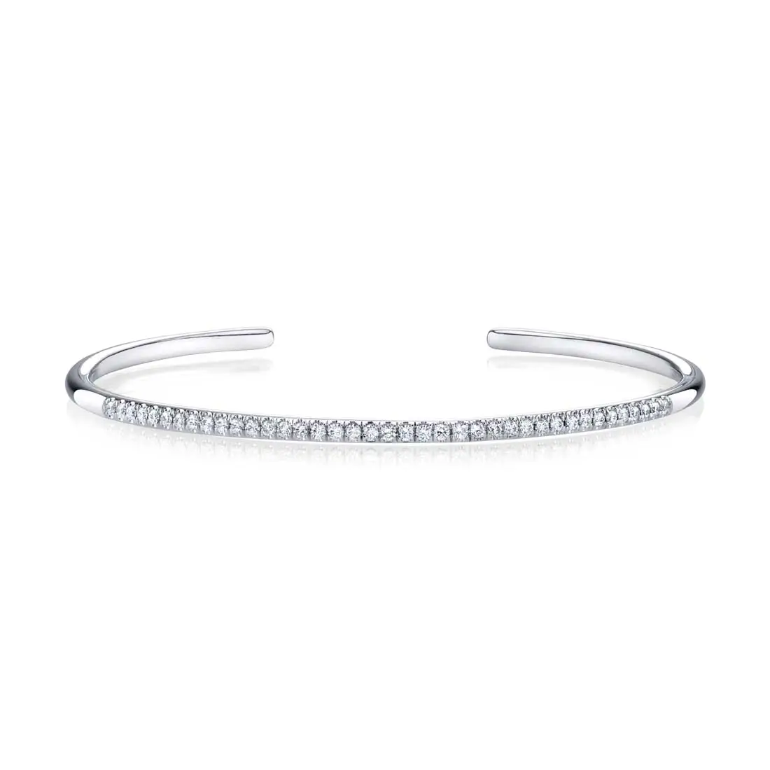 White Gold Open Diamond Bangle