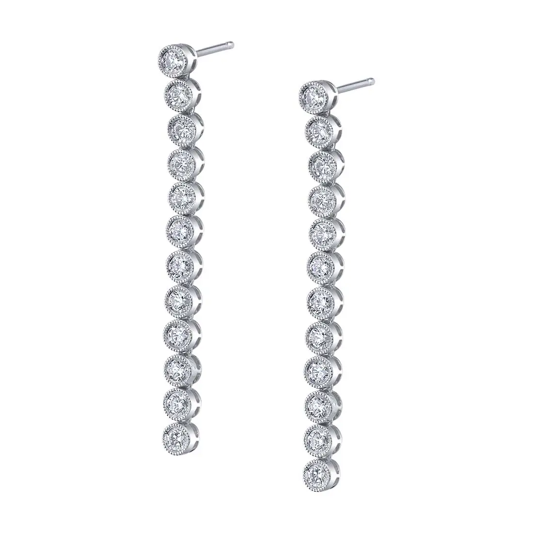 White Gold Diamond Drop Earrings