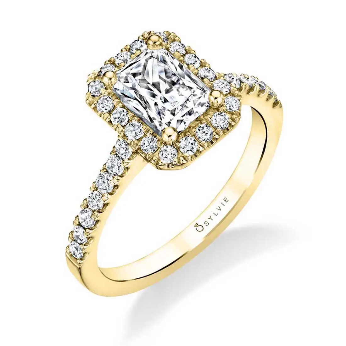 Radiant Cut Engagement Ring With Halo