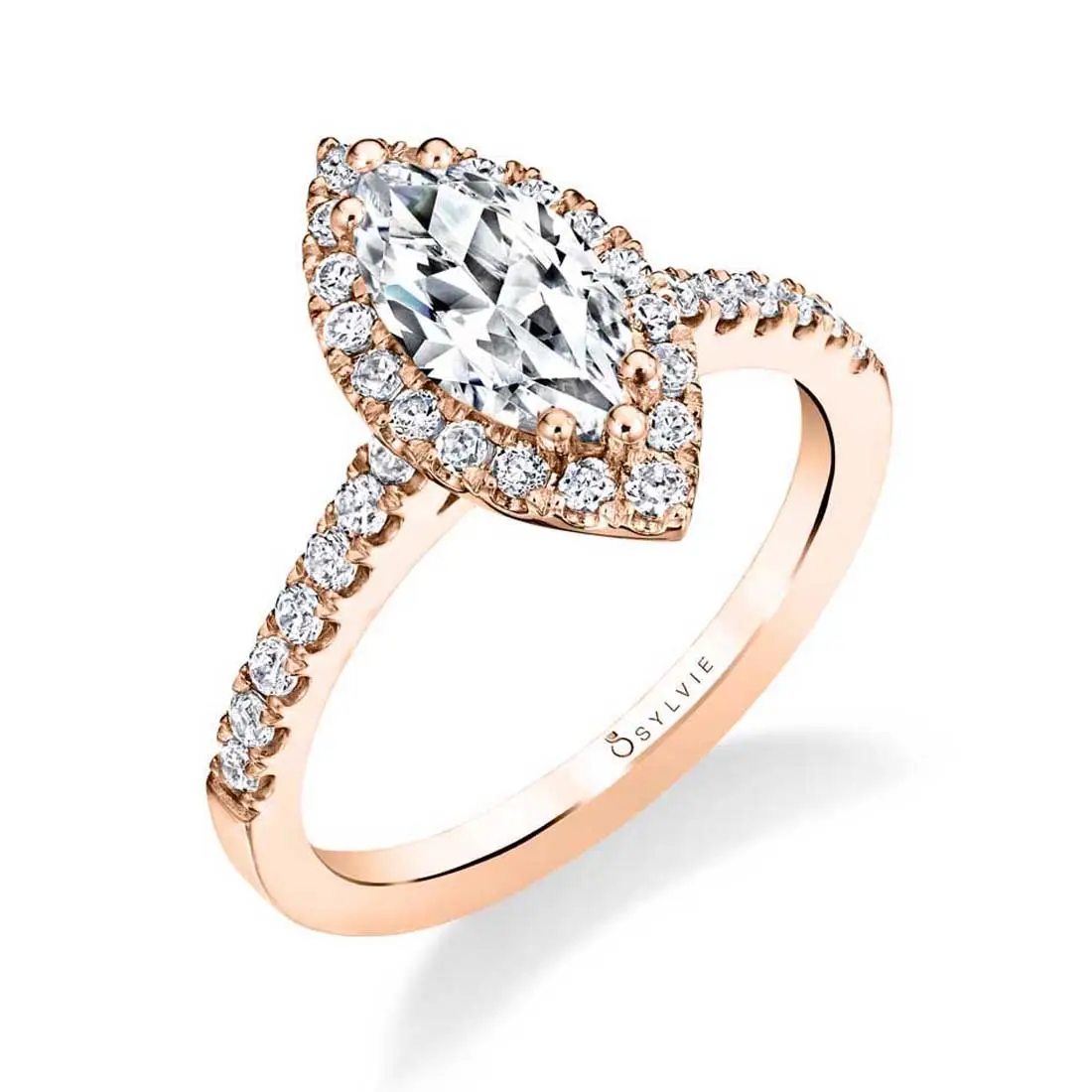 Marquise Cut Engagement Ring with Halo