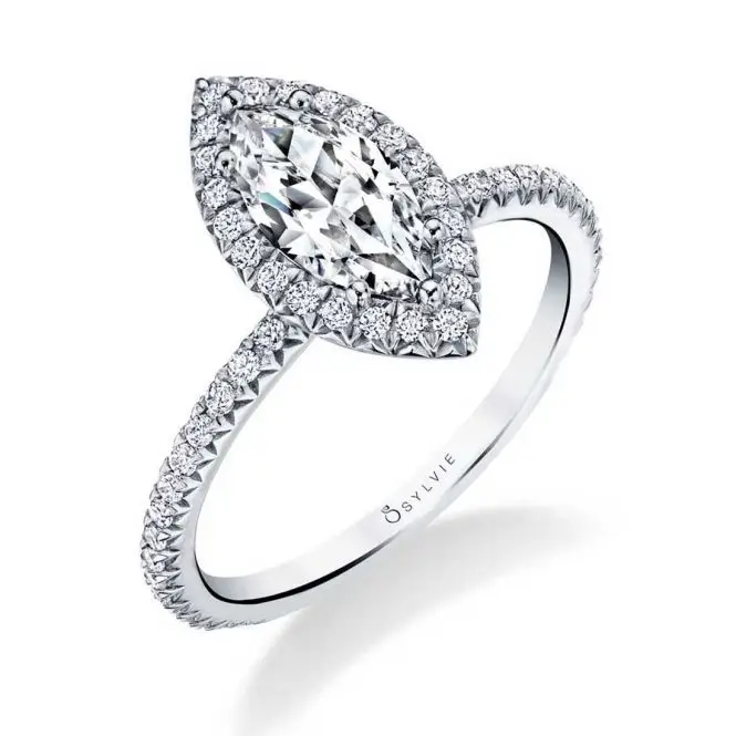 Marquise Halo Engagement Ring