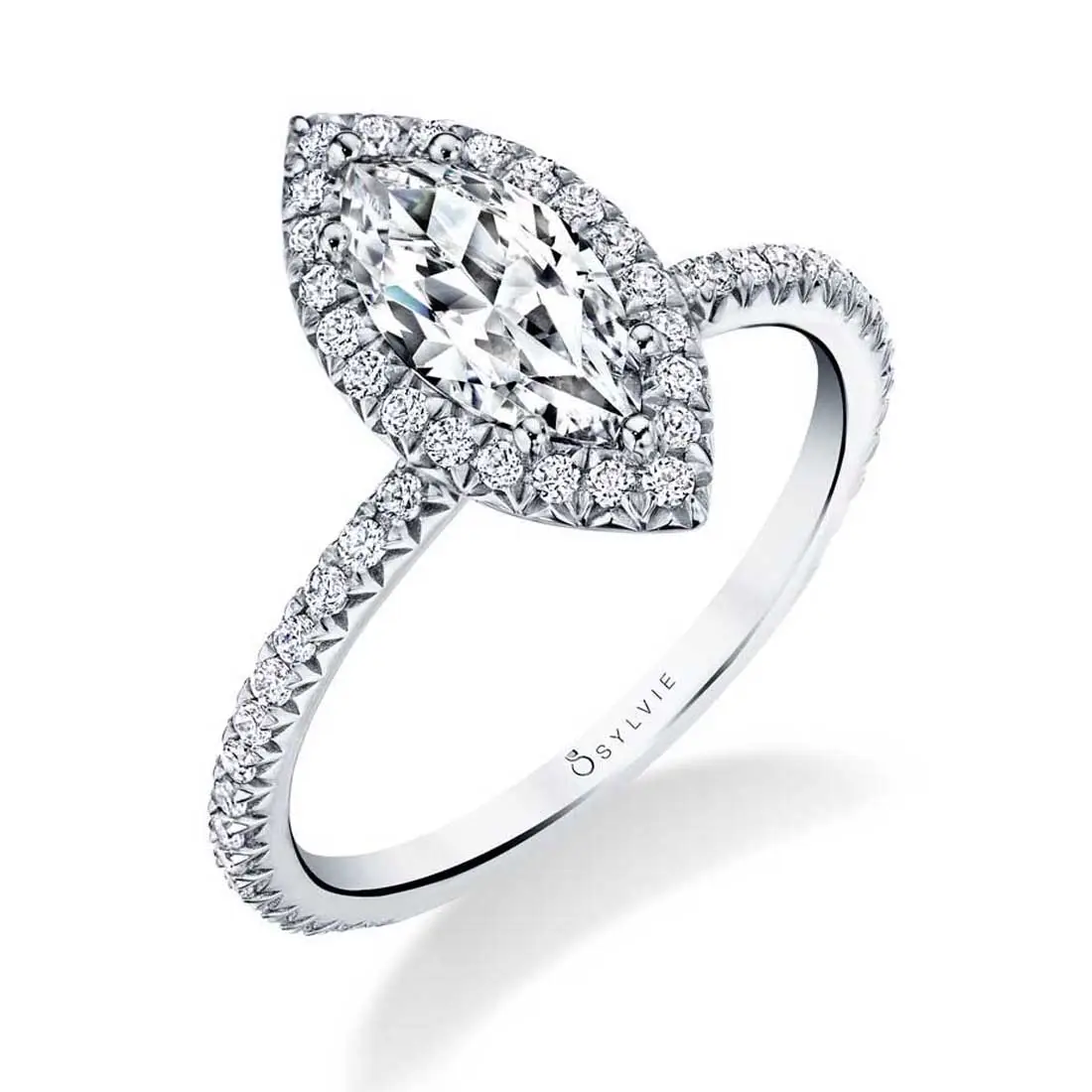 Marquise engagement shop ring with halo