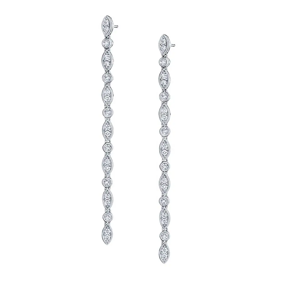Vintage Inspired Diamond Drop Earrings