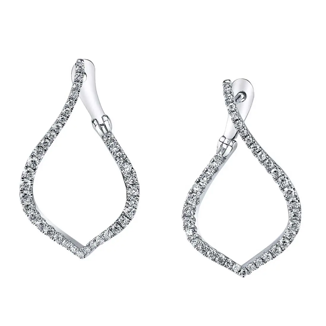 Modern Diamond Hoop Earrings