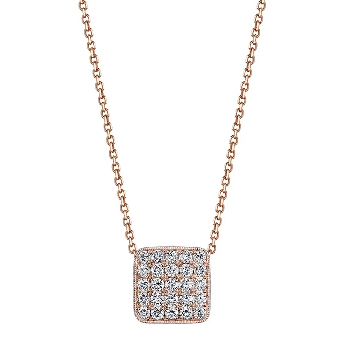 Petite Pavé Crossover Pendant Necklace in 18K Yellow Gold with Diamonds,  15.5mm | David Yurman