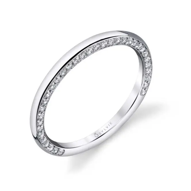 Modern Wedding Band in White Gold