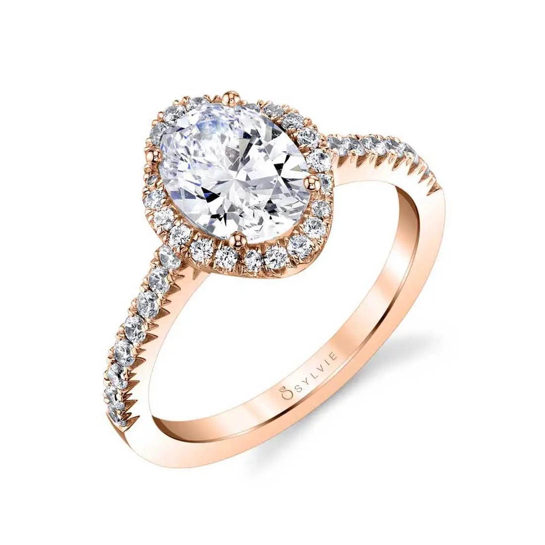Oval Cut Engagement Ring with Halo - Aaliyah