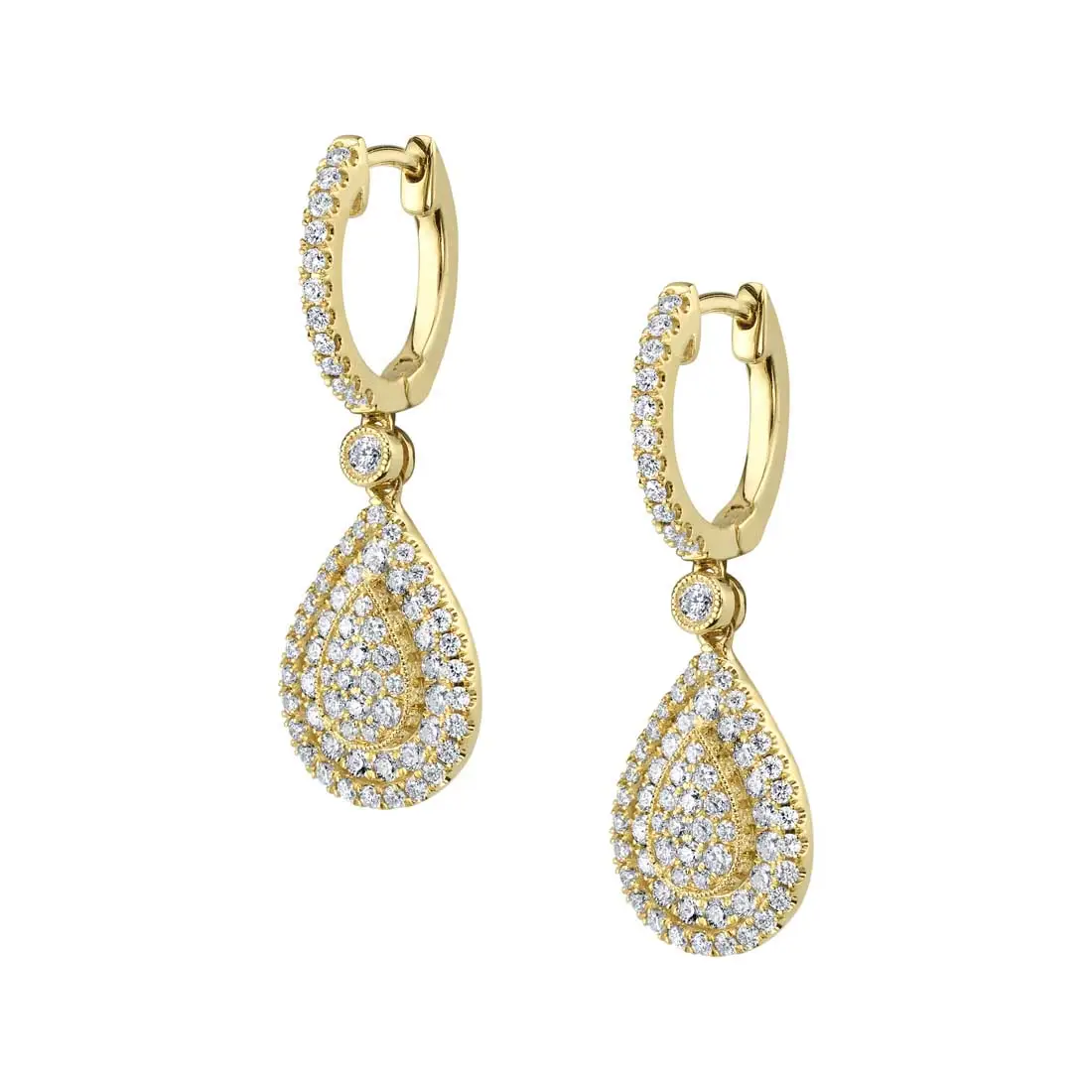 Yellow Gold Diamond Earrings