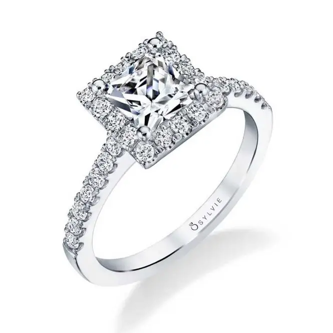 Radiant Cut Engagement Ring with Halo