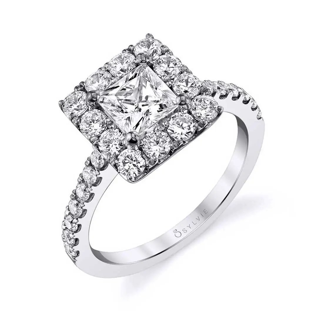 Princess Cut Engagement Ring With Halo