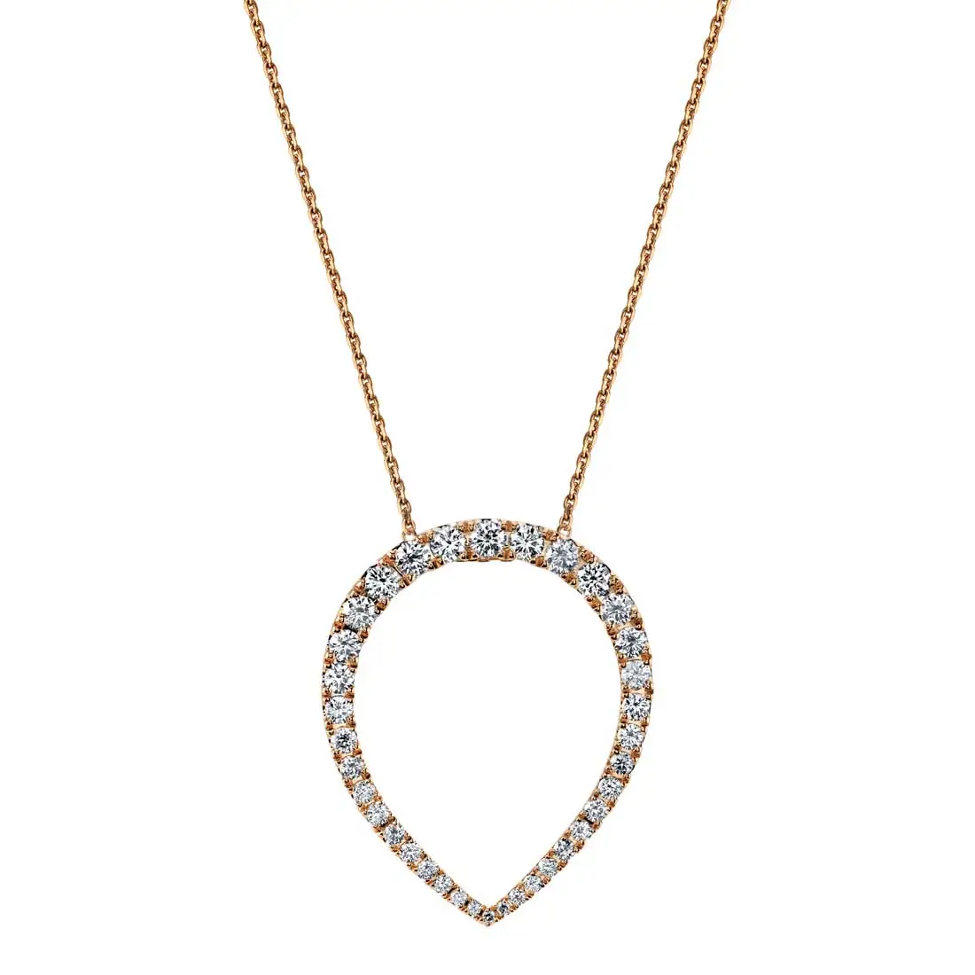 Rose Gold Diamond Teardrop Necklace