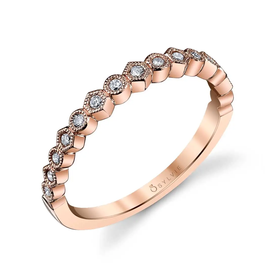 White Gold Stackable Wedding Ring - Justine