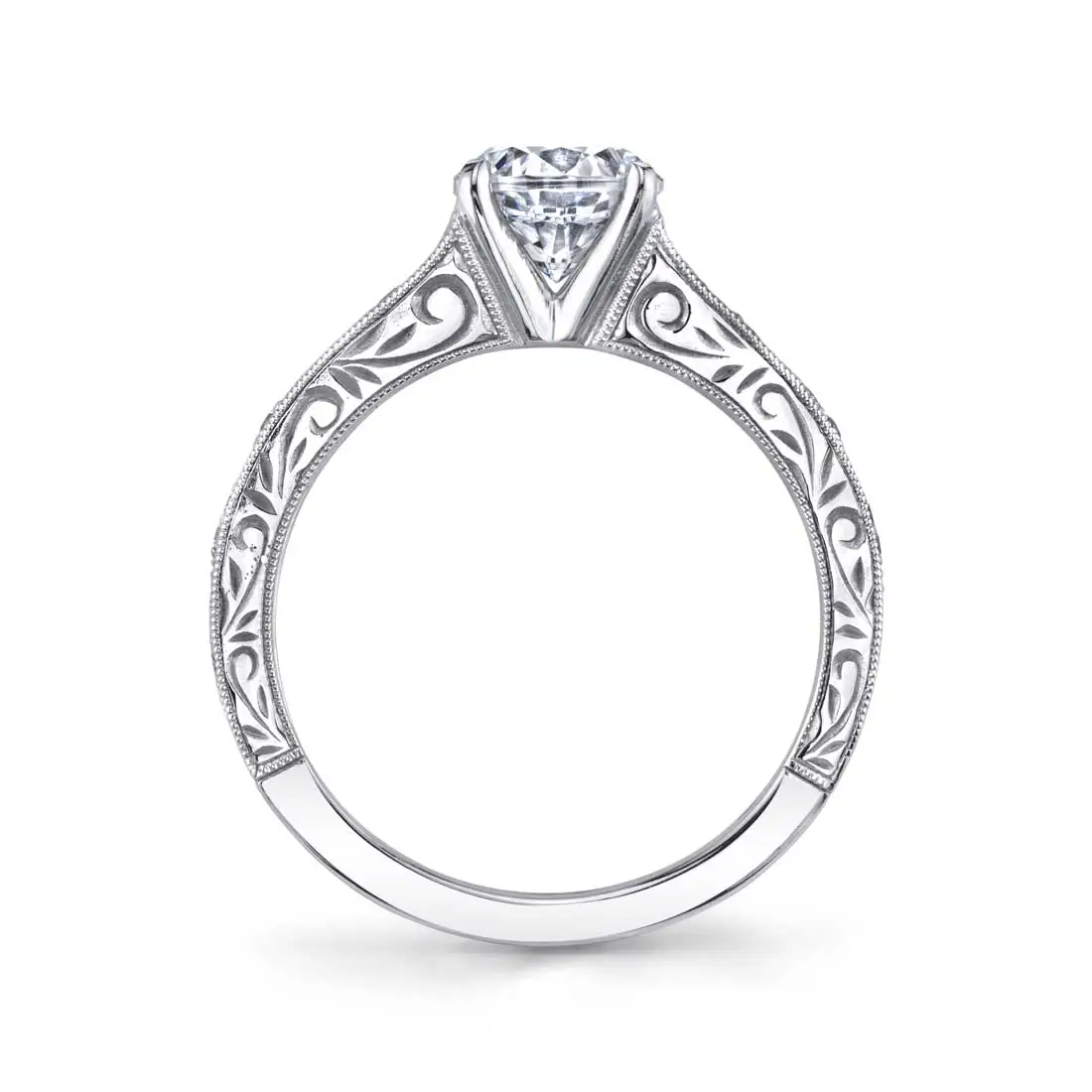Round Cut Modern Vintage Engagement Ring