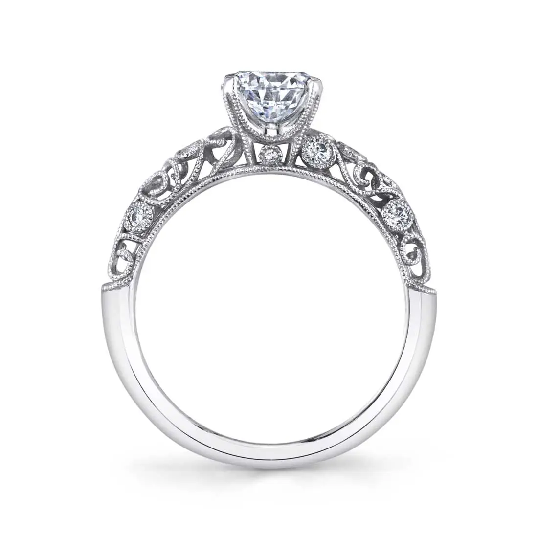 Round Cut Modern Vintage Solitaire Engagement Ring